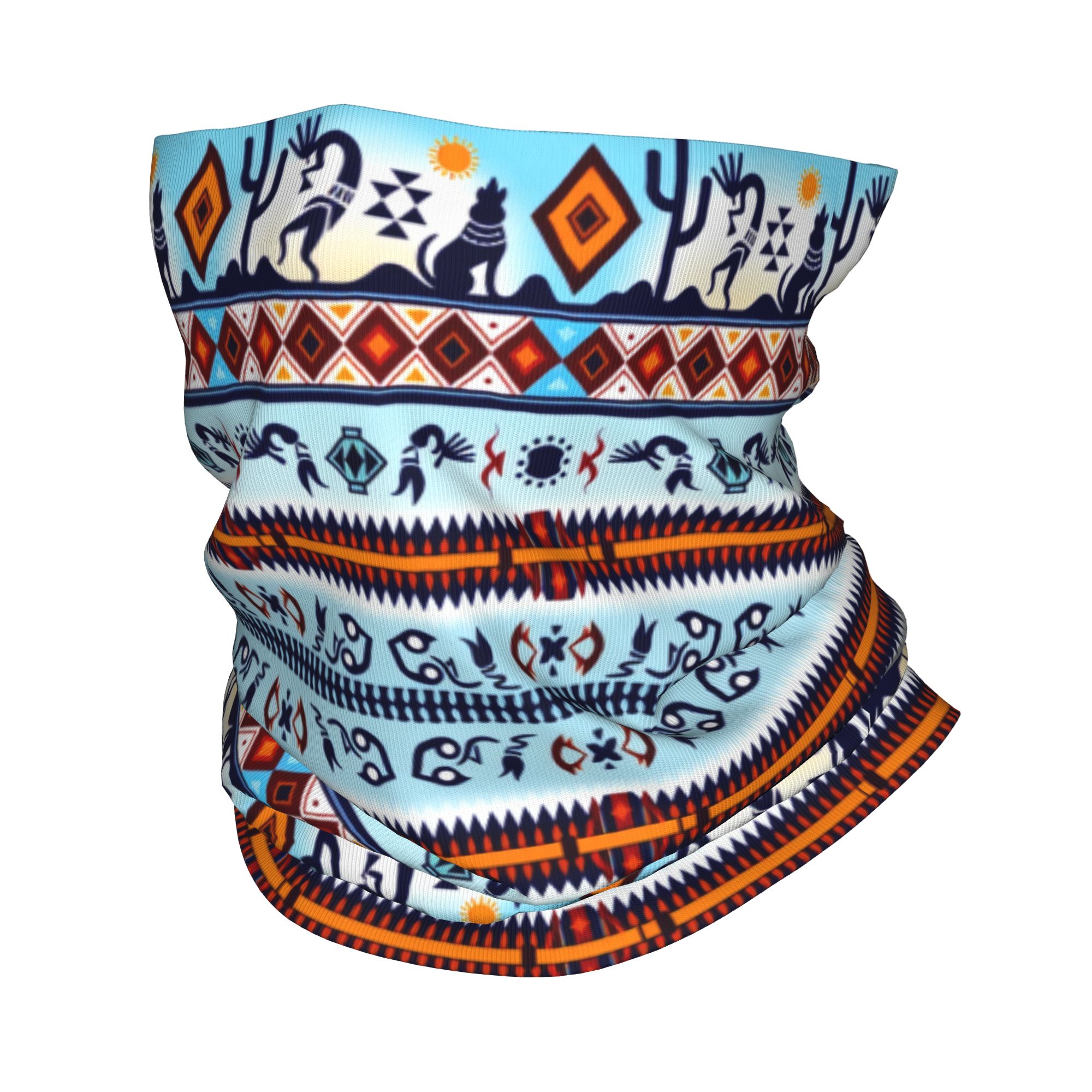 Neck Gaiter Face Cover - Chusta wielofunkcyjna Kokopelli Hohokam Treasure, bandana,